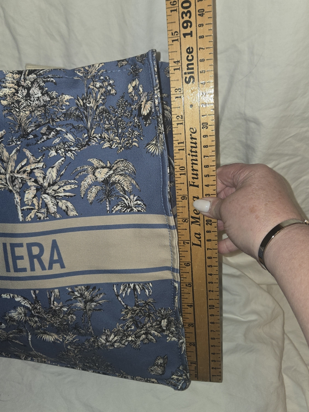 Dior RivierA Blue Floral Canvas Tote Bag - Picture 7 of 9